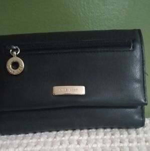 Nine West Black Wallet with Gold Accents